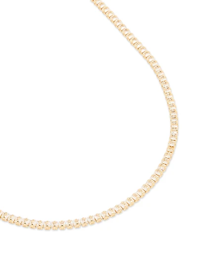 Collier de tennis classique en zirconia cubique plaqué or