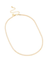 Collier de tennis classique en zirconia cubique plaqué or