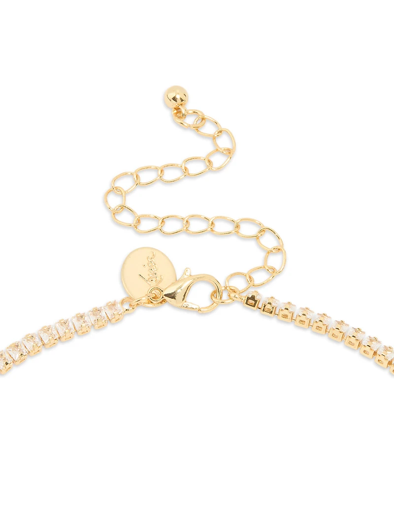 Collier de tennis classique en zirconia cubique plaqué or