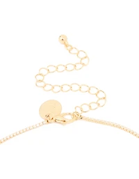 Gold Plated Cubic Zirconia Flower Cup Chain Necklace