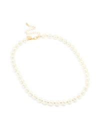 Collier alternant perles plaquées or et boule