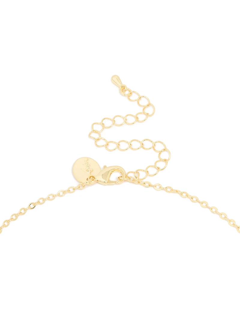 Gold Plated Cubic Zirconia Vine Drop Y-Necklace