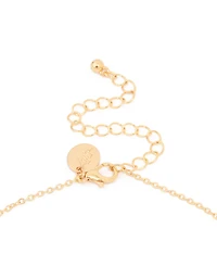 Gold Plated Cubic Zirconia & Freshwater Pearl Dainty Station Necklace