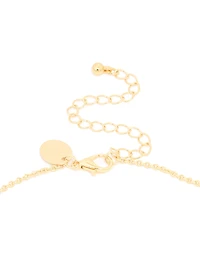 Gold Plated Bezel Cubic Zirconia Y-Necklace