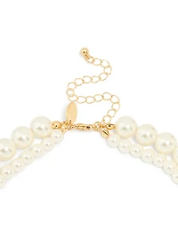 Gold Plated Pearl Layered Necklace
