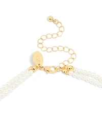 Gold Plated Pearl Layered Strand Necklace
