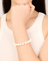 Gold Plated Freshwater Pearl Statement Bracelet