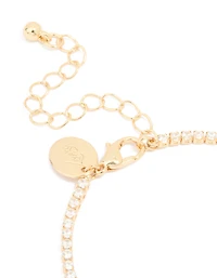 Gold Plated Cubic Zirconia Dainty Tennis Bracelet