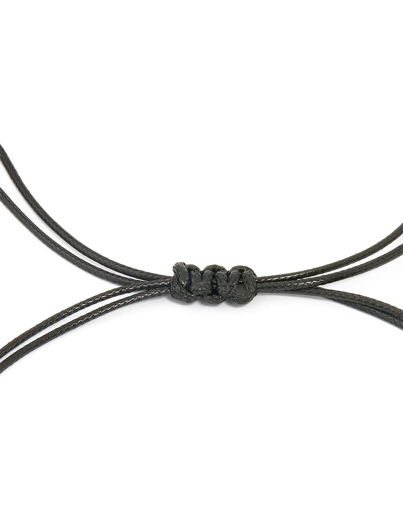 Gold Organic Pendant Black Cord Necklace