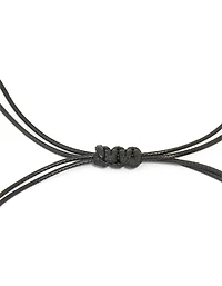 Gold Organic Pendant Black Cord Necklace