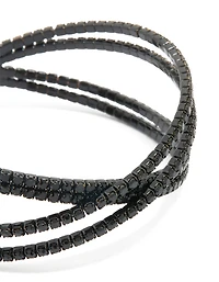 Black Coated Metal Diamante Pavé Wrap Wrist Cuff