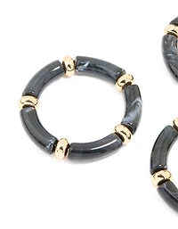 Black Acrylic Stretch Bracelets 3-Pack