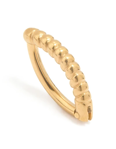Gold Plated Titanium Twisted Half Hoop Belly Ring