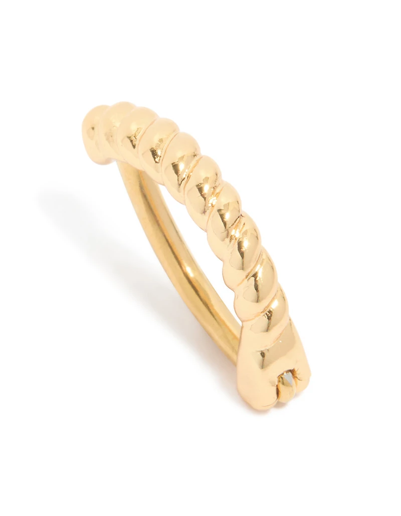 Gold Plated Titanium Twisted Half Hoop Belly Ring