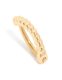 Gold Plated Titanium Twisted Half Hoop Belly Ring