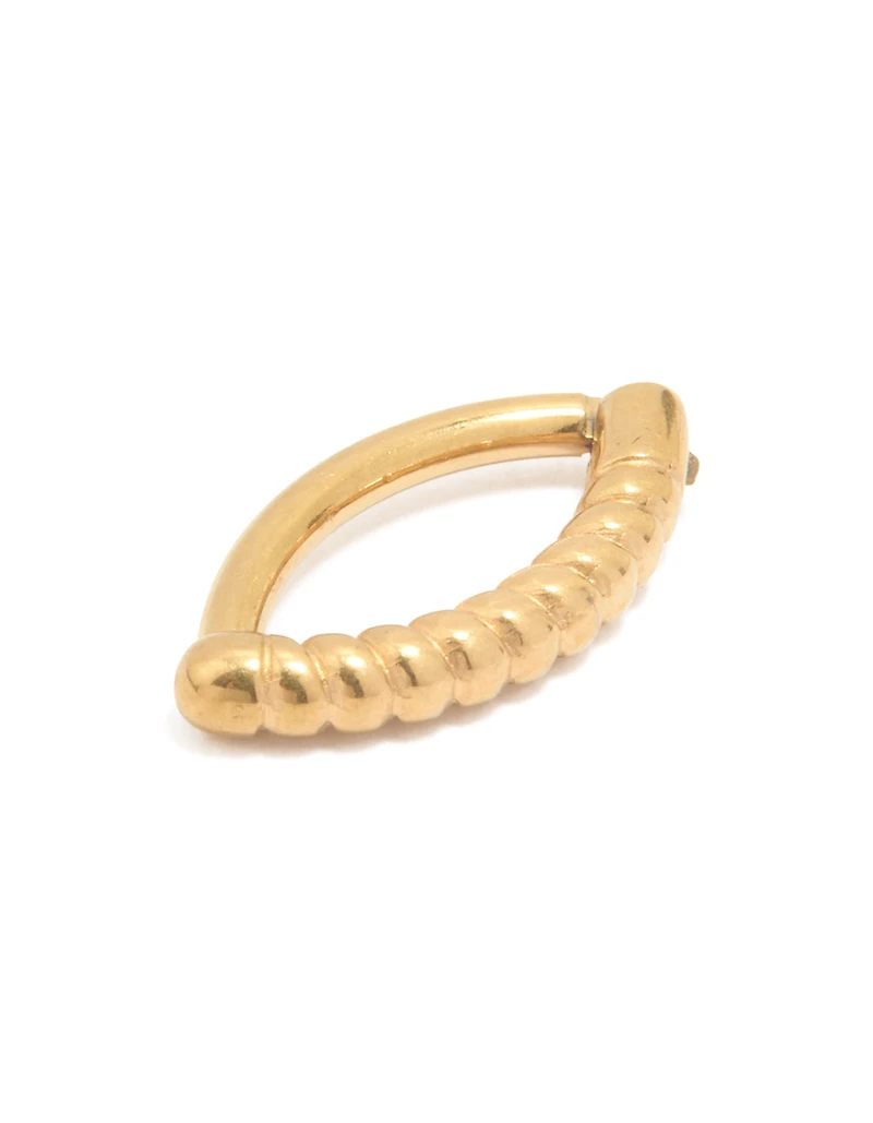 Gold Plated Titanium Twisted Half Hoop Belly Ring