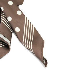 Brown Polka Dot Print Scarf