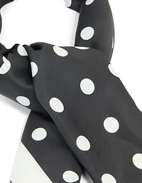 Foulard en tissu à pois noir et blanc