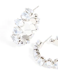 Boucles d’oreilles à cerceaux en zircone cubique en argent