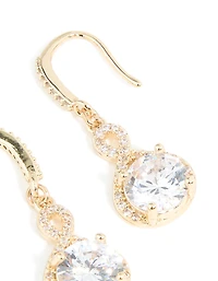 Boucles d’oreilles délicates en cercle en zircone cubique en or