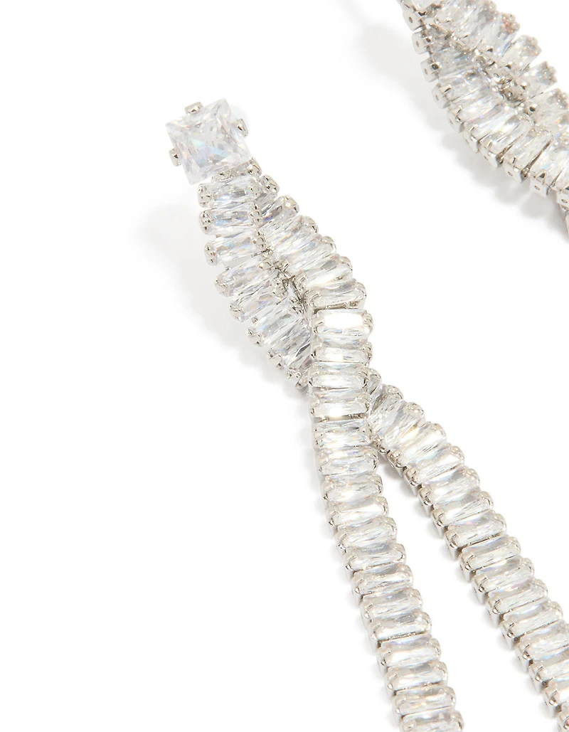 Cubic Zirconia Wrap Chain Drop Earrings