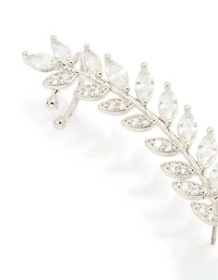 Silver Cubic Zirconia Lovely Vine Ear Cuff