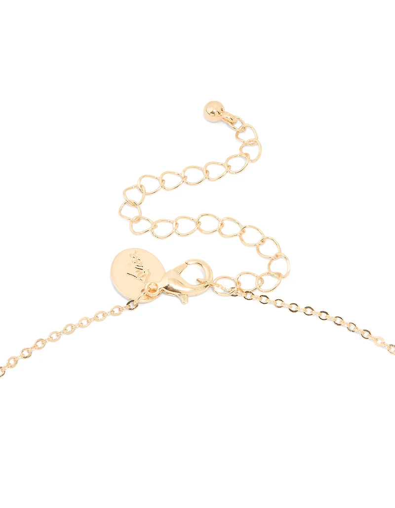 Gold Cubic Zirconia Vine Pear Necklace