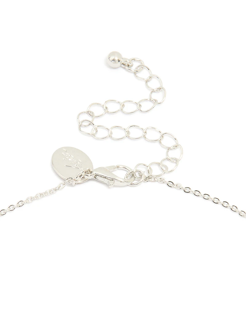 Silver Cubic Zirconia Mega Cross Necklace
