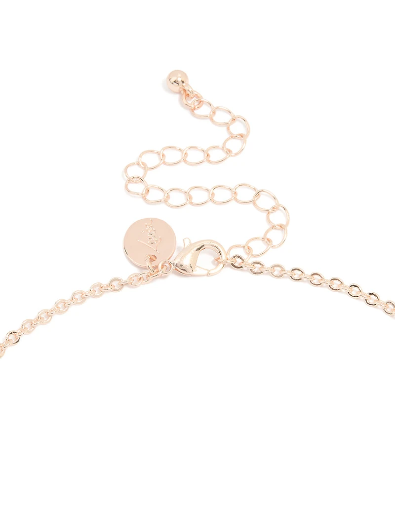 Rose Gold Cubic Zirconia Vine Y-Necklace