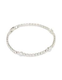 Silver Cubic Zirconia Round Tennis Bracelet