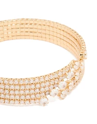 Gold Lovely Cubic Zirconia Wrap Wrist Cuff
