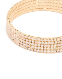 Gold Lovely Cubic Zirconia Wrap Wrist Cuff
