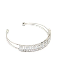 Silver Cubic Zirconia Marquise Wrist Cuff