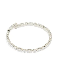 Silver Cubic Zirconia Mixed Stone Wrist Cuff
