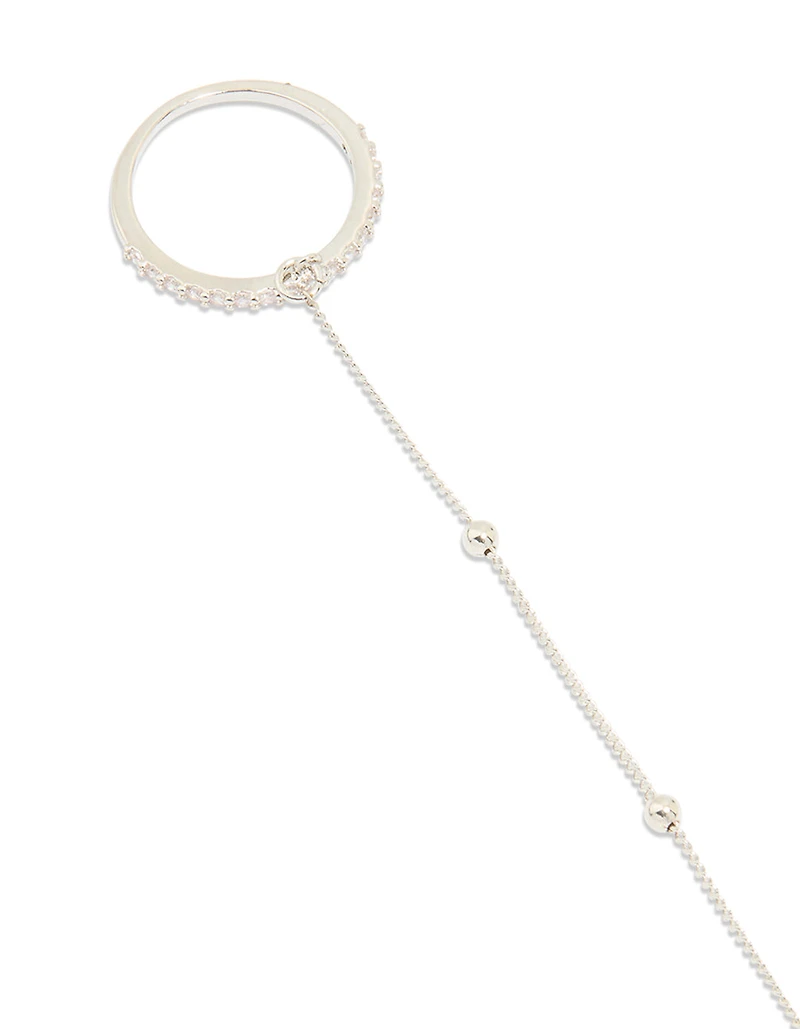 Silver Cubic Zirconia Dainty Layered Hand Chain