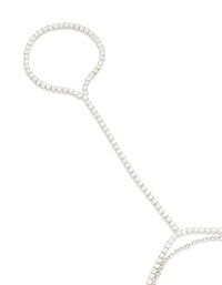 Silver Cubic Zirconia Dainty Tennis Hand Chain