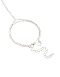 Silver Cubic Zirconia Dainty Tennis Hand Chain
