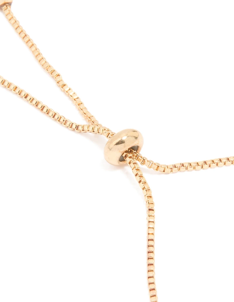Gold Green Cubic Zirconia Square Halo Toggle Bracelet
