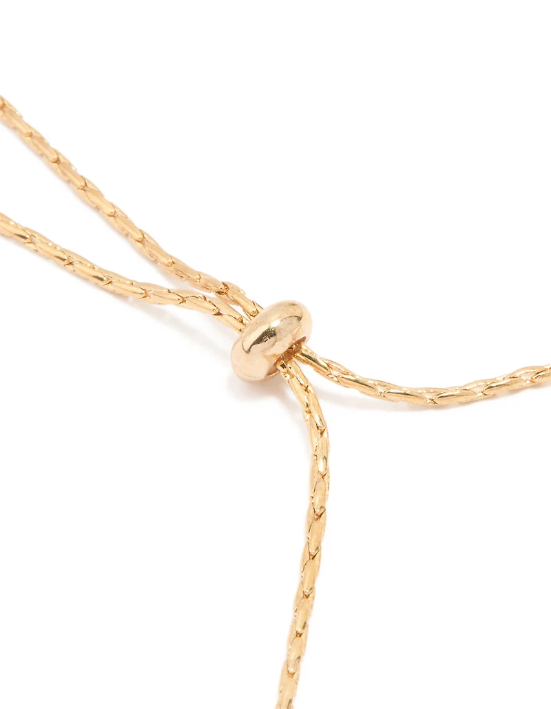 Gold Cubic Zirconia Multi Leaf Toggle Bracelet