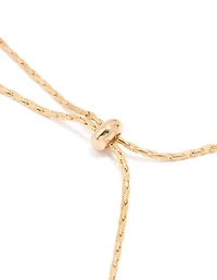 Gold Cubic Zirconia Multi Leaf Toggle Bracelet