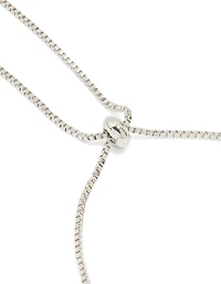 Silver Cubic Zirconia Marquise Toggle Bracelet