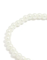 Silver Cubic Zirconia Center Flower Stretch Bracelet