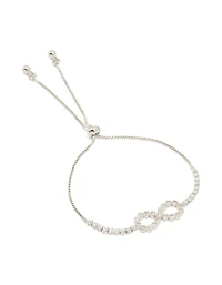 Silver Cubic Zirconia Infinity Toggle Bracelet