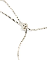Silver Cubic Zirconia Double Snake Toggle Bracelet