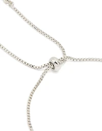 Silver Cubic Zirconia Butterfly Toggle Bracelet