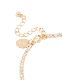 Gold Plated Cubic Zirconia Tennis Anklet