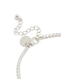 Silver Cubic Zirconia Tennis Anklet