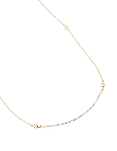 Gold Cubic Zirconia Moon Bezel Waist Chain