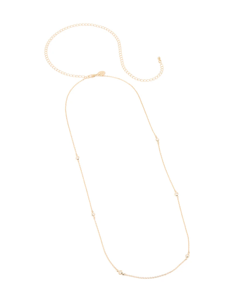 Gold Cubic Zirconia Moon Bezel Waist Chain