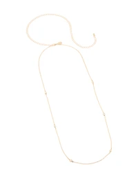 Gold Cubic Zirconia Moon Bezel Waist Chain
